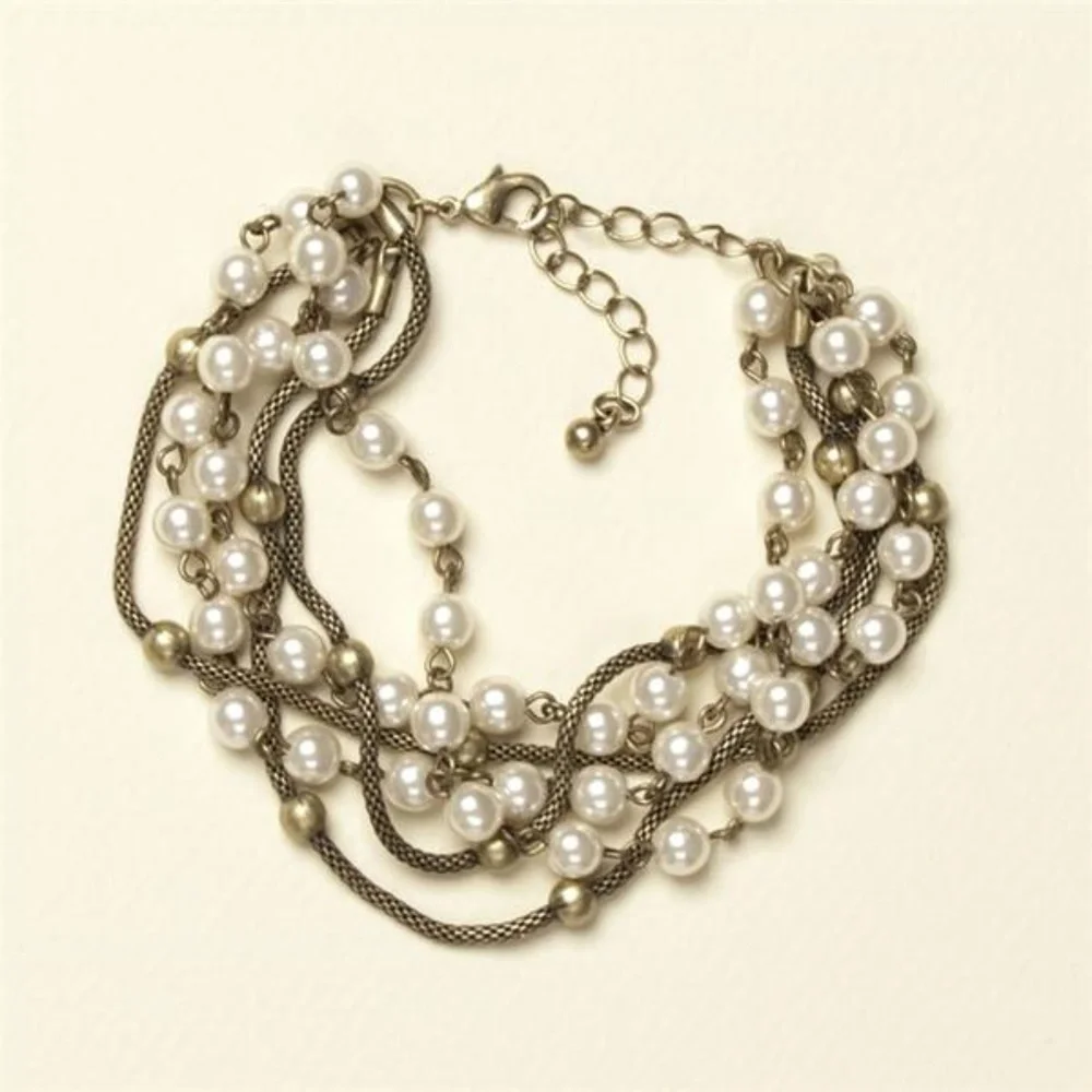 Pearls on Gold Bracelet